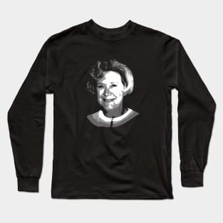 mrs slocombe blakc and white art Long Sleeve T-Shirt